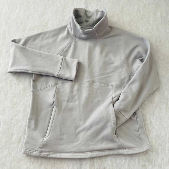 Athleta Womens Light Gray Altitude Polartec Funnel Neck Sweatshirt Size X-Large - Picture 1 of 10